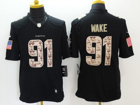 Men's Miami Dolphins Cameron Wake #91 Black Game Player Jerseys