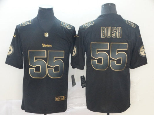 Men's Pittsburgh Steelers Devon Bush Jr. #55 Black Game Player Jerseys