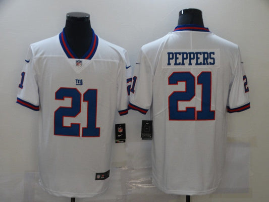 Men's New York Giants Jabrill Peppers #21 White Game Player Jerseys