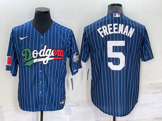 Men's Los Angeles Dodgers Freddie Freeman #5 Blue Authentic Game Jerseys