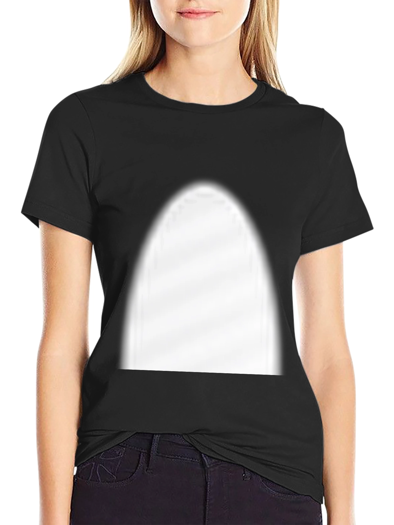 Black Graphic Tee - Unique White Print