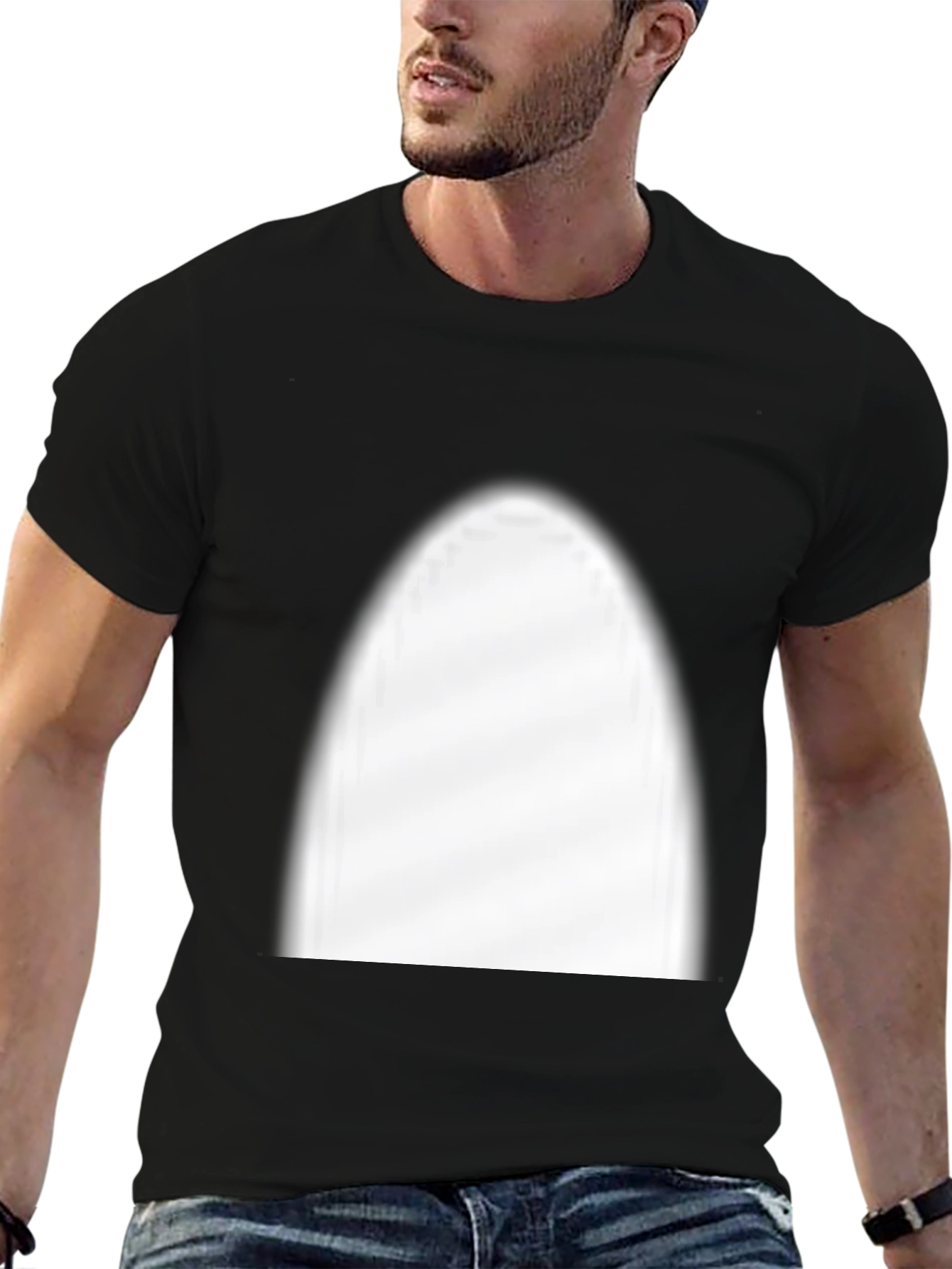 Black Graphic Tee - Unique White Print