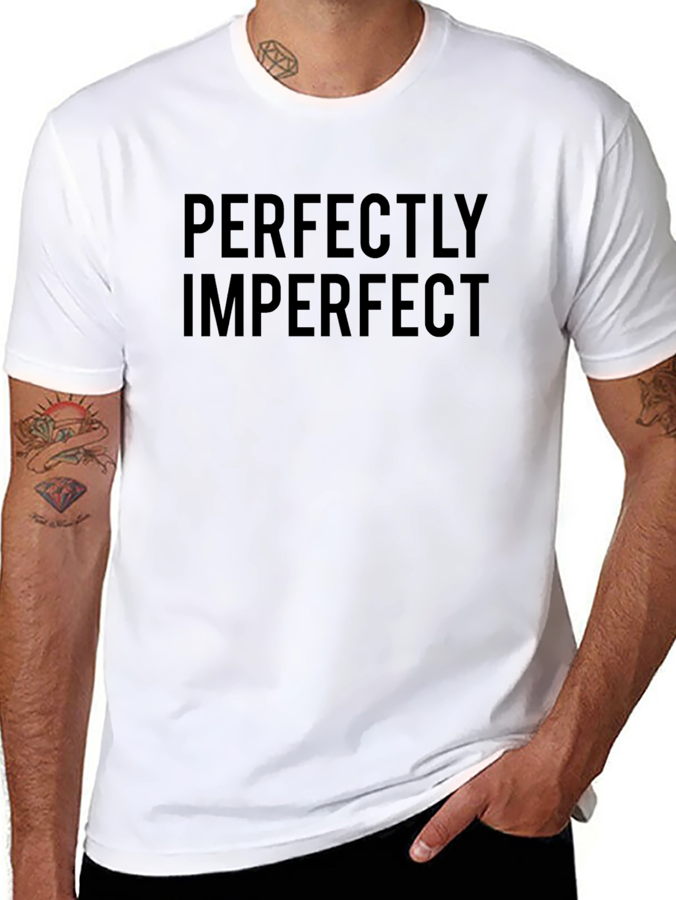 Perfectly Imperfect Graphic T-Shirt - Unisex Black Tee