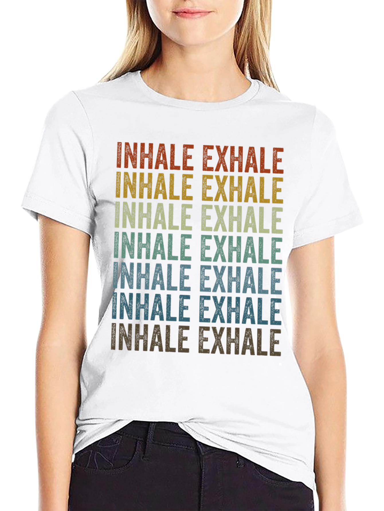 Inhale Exhale Retro Graphic T-Shirt