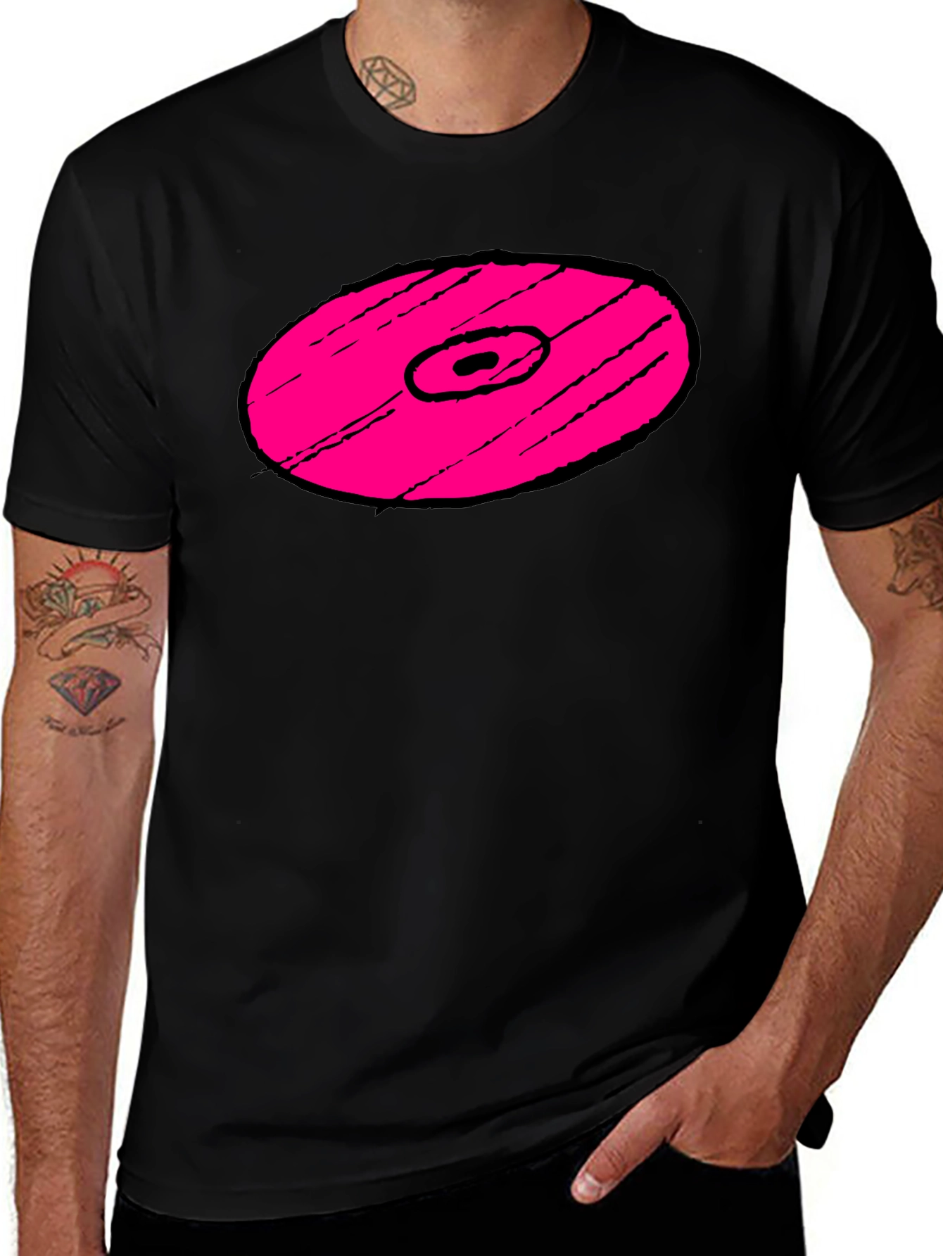 Pink Vinyl Record Graphic T-Shirt
