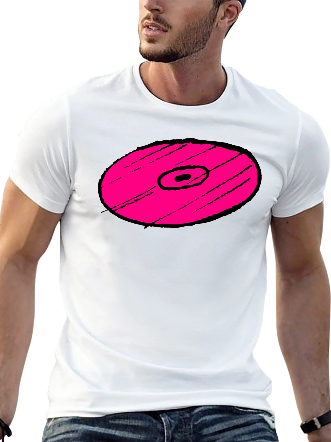 Pink Vinyl Record Graphic T-Shirt