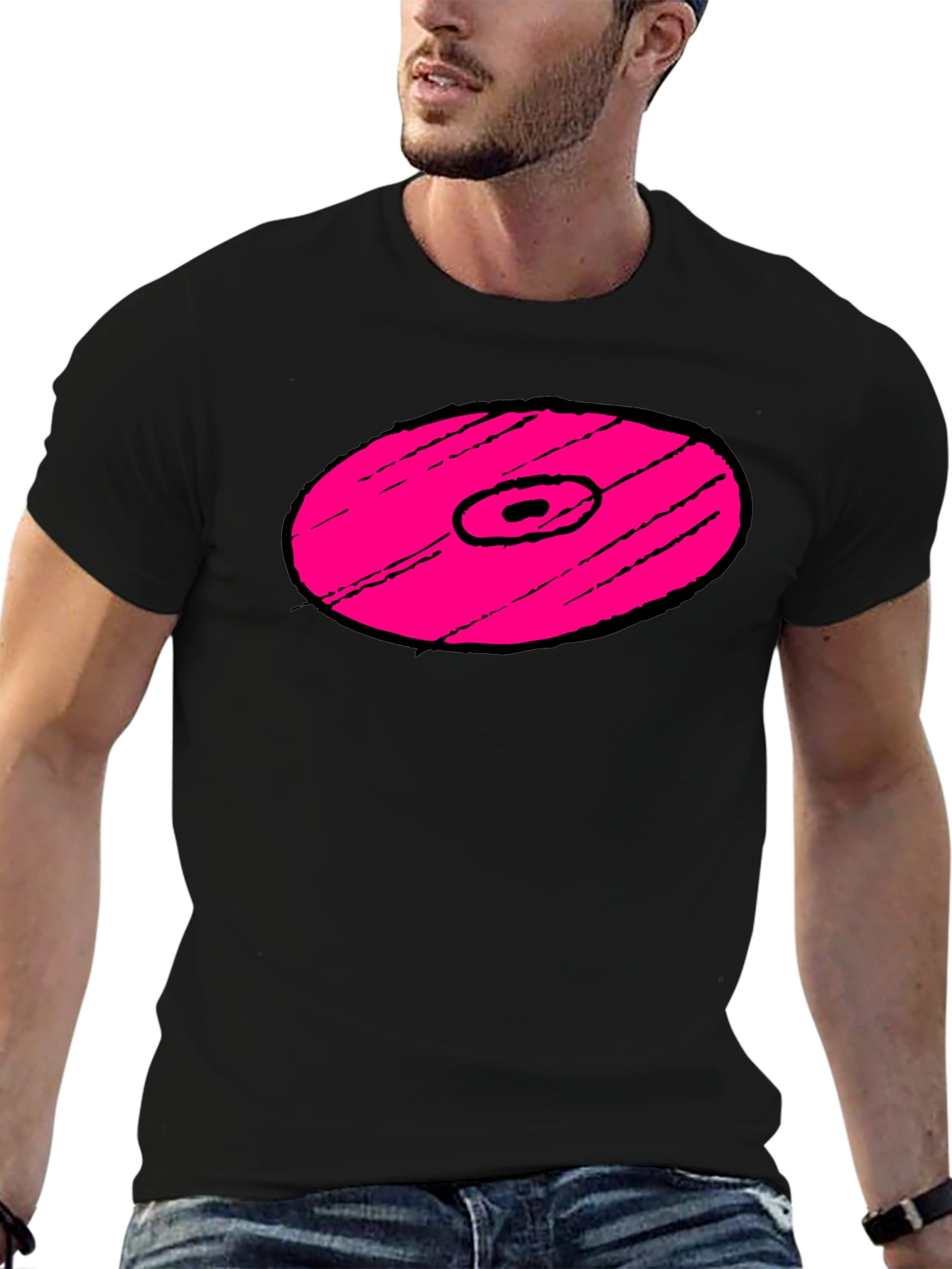 Pink Vinyl Record Graphic T-Shirt