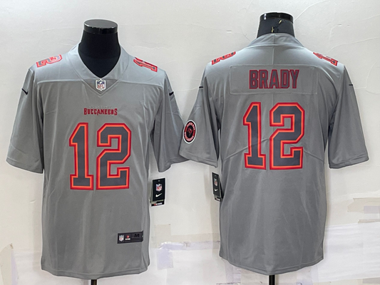Men's Tampa Bay Buccaneers Tom Brady #12 Gray Atmosphere Fashion Game Jerseys