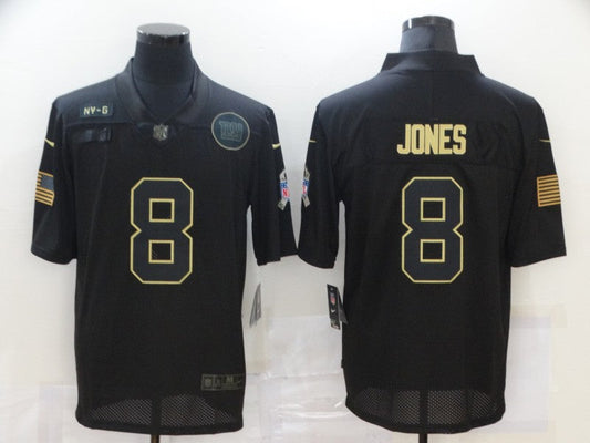 Men's New York Giants #8 Daniel Jones Black Player Game Jerseys