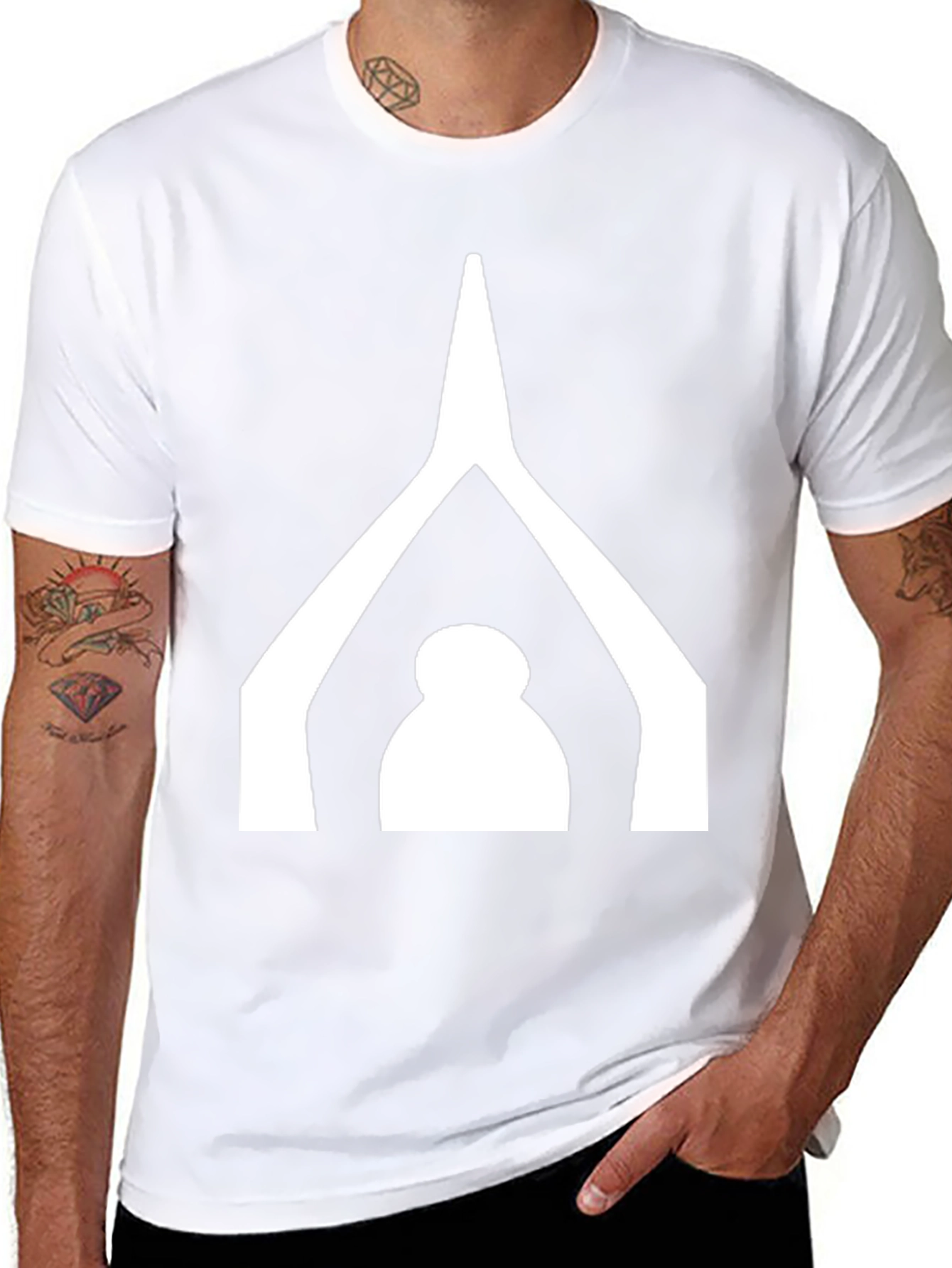 Minimalist Black T-Shirt with White Graphic Design