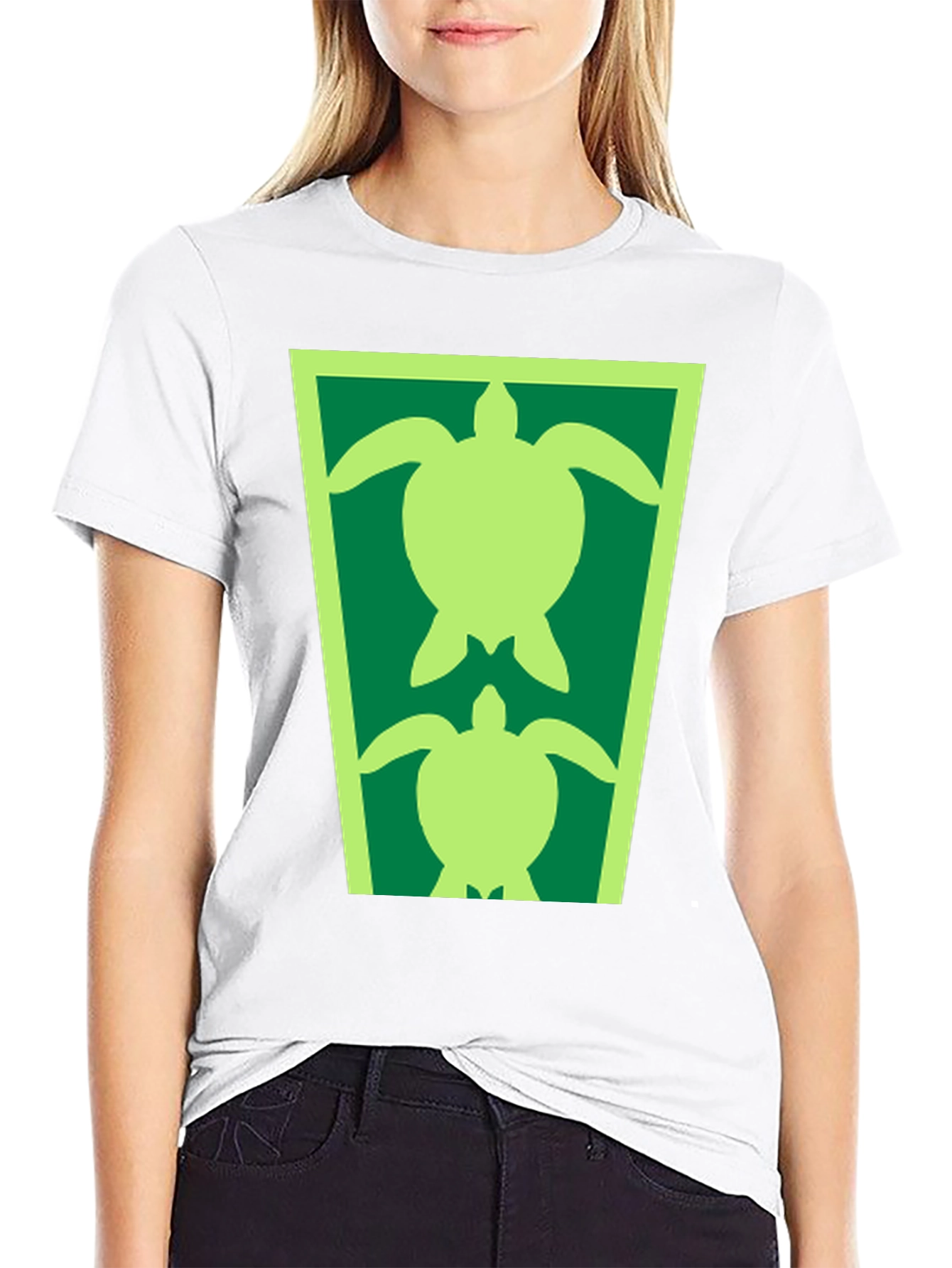 Turtle Graphic Tee - Black Cotton Blend