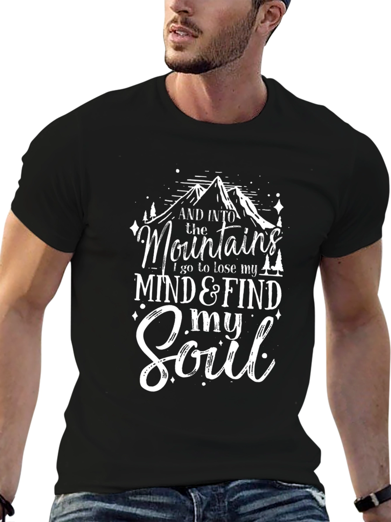 Mountains & Soul Graphic T-Shirt - Black