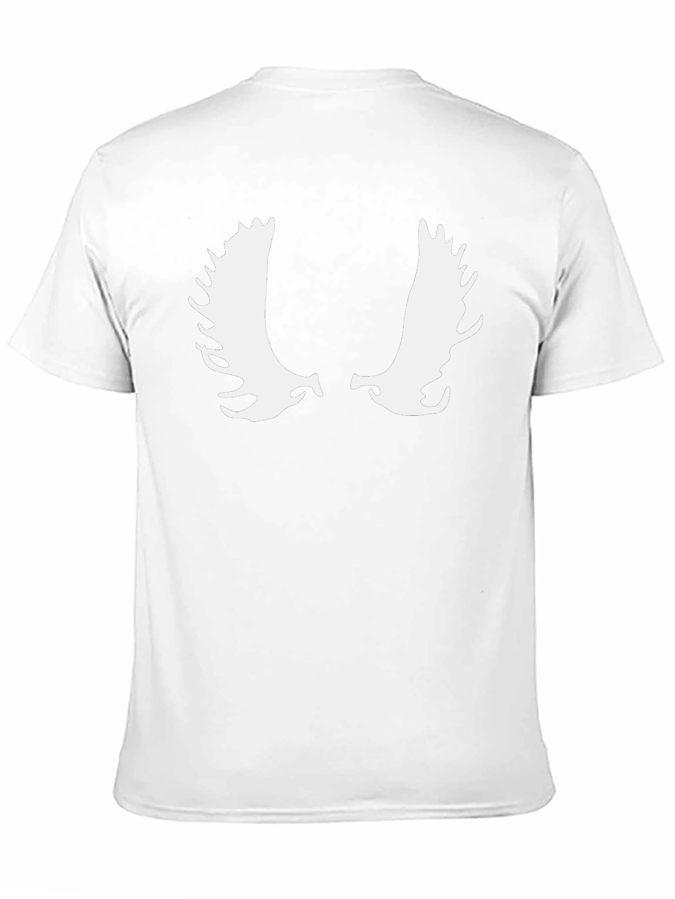 Moose Antler Graphic Tee - Black Cotton Casual T-Shirt