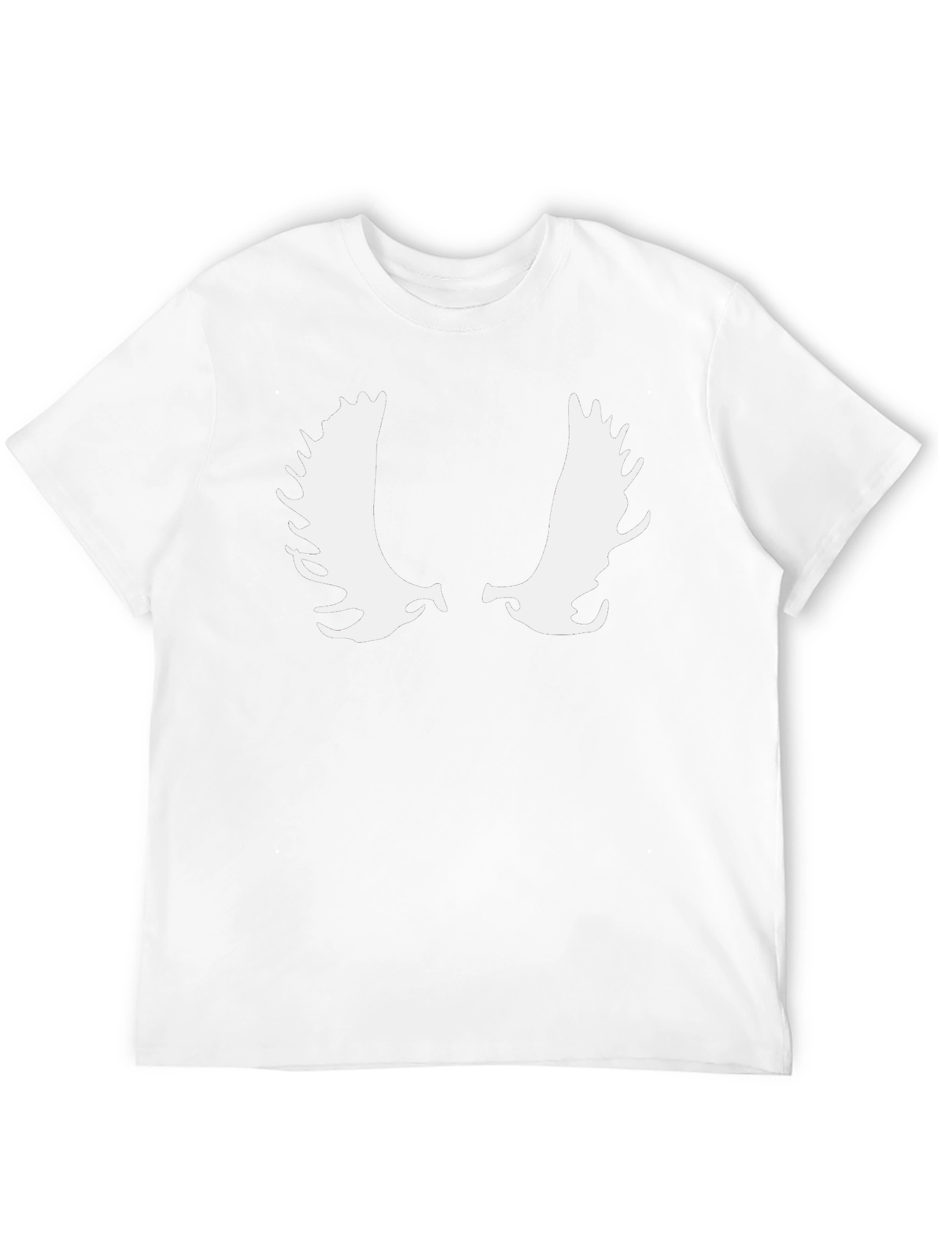 Moose Antler Graphic Tee - Black Cotton Casual T-Shirt
