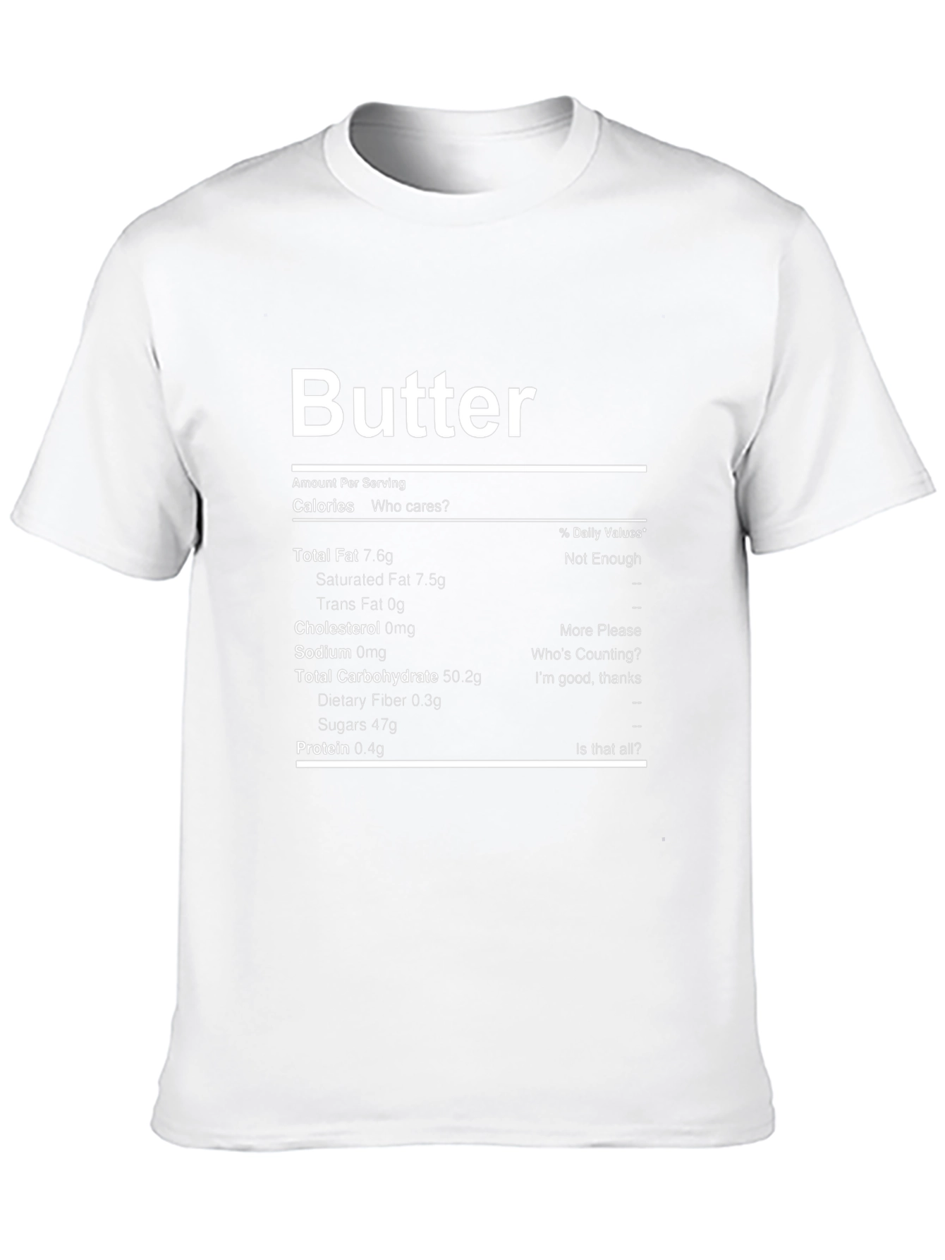 Butter Nutrition Facts Funny Graphic T-Shirt