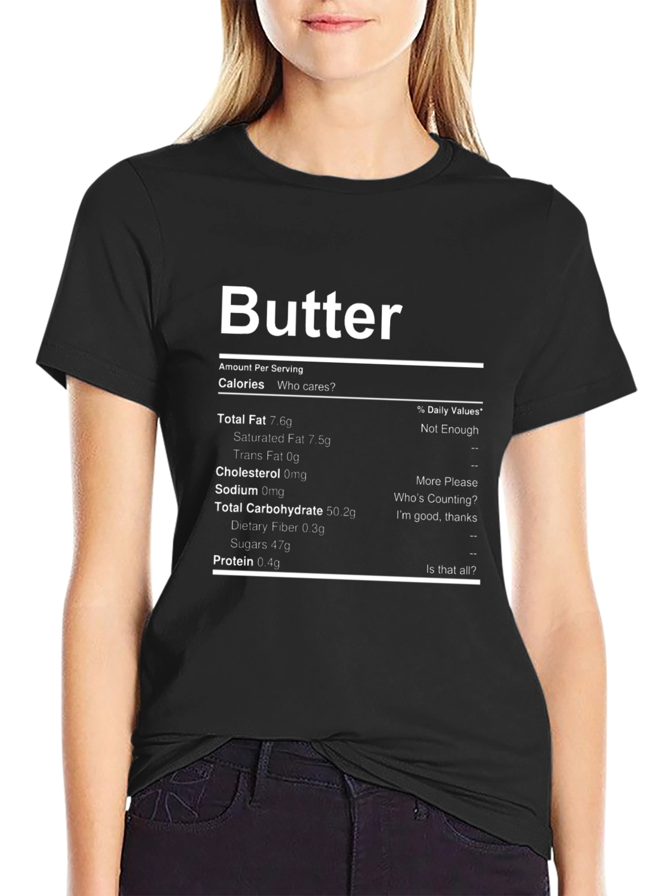 Butter Nutrition Facts Funny Graphic T-Shirt
