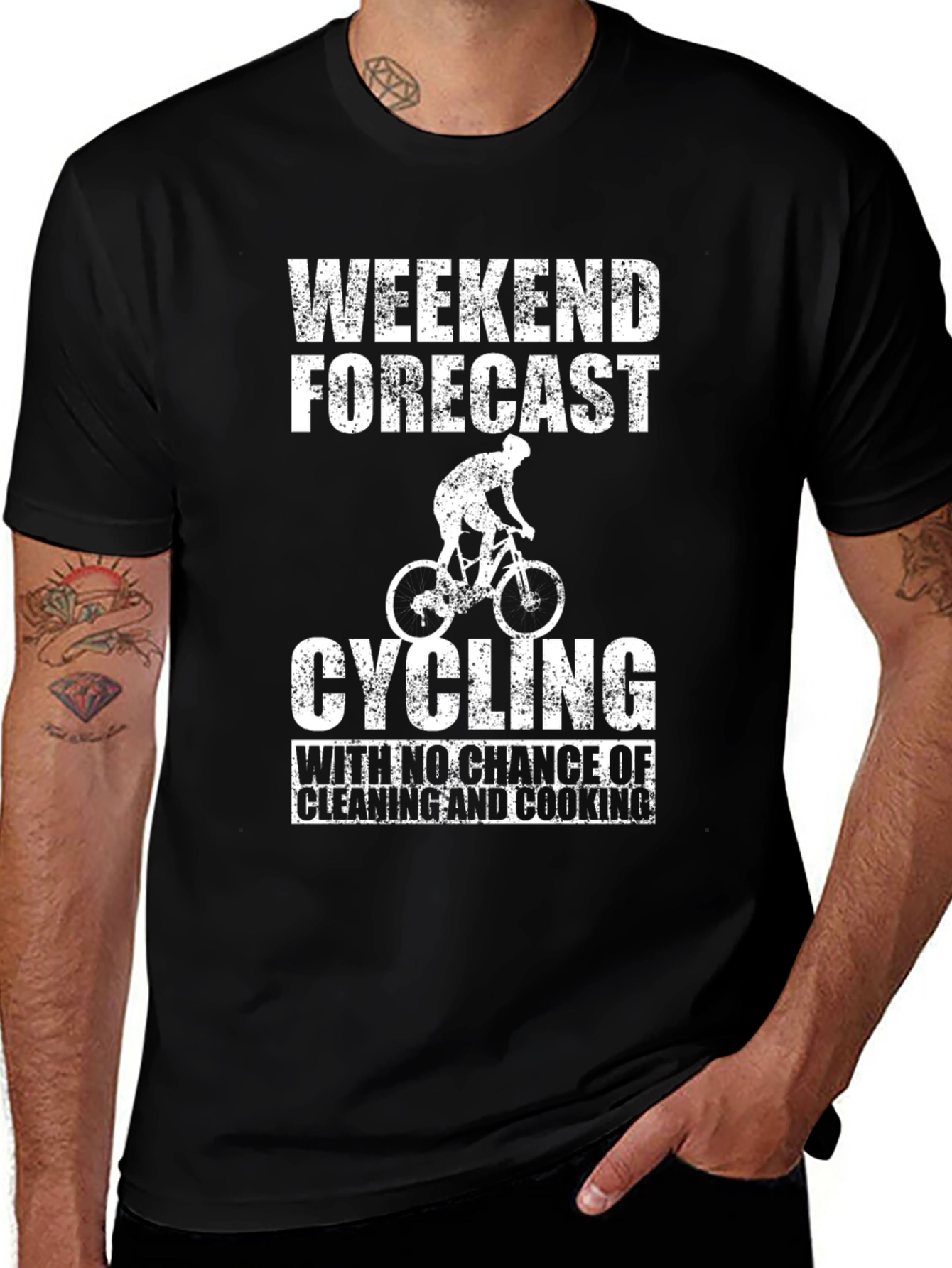 Weekend Cycling Forecast Graphic T-Shirt