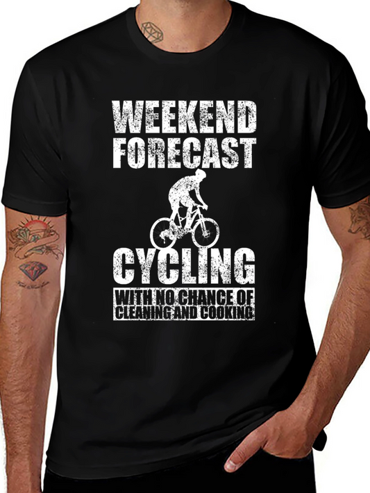 Weekend Cycling Forecast Graphic T-Shirt
