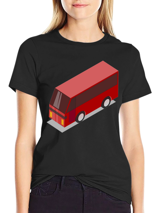 Geometric Bus Graphic Tee - Modern Style