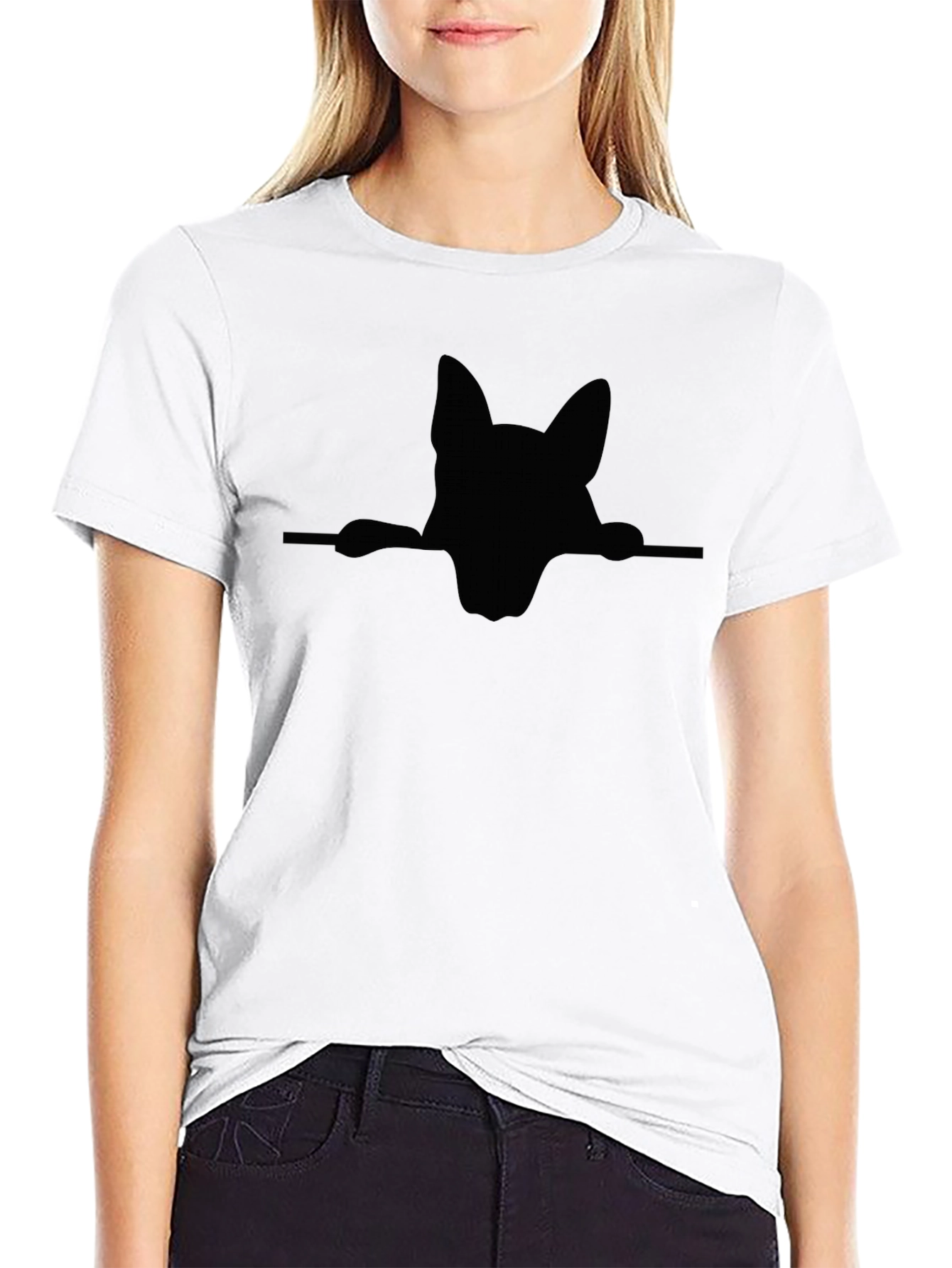 German Shepherd Peek T-Shirt - Black Dog Lover Tee