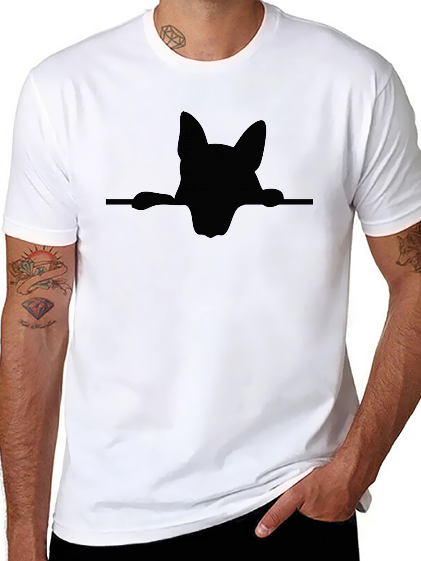 German Shepherd Peek T-Shirt - Black Dog Lover Tee