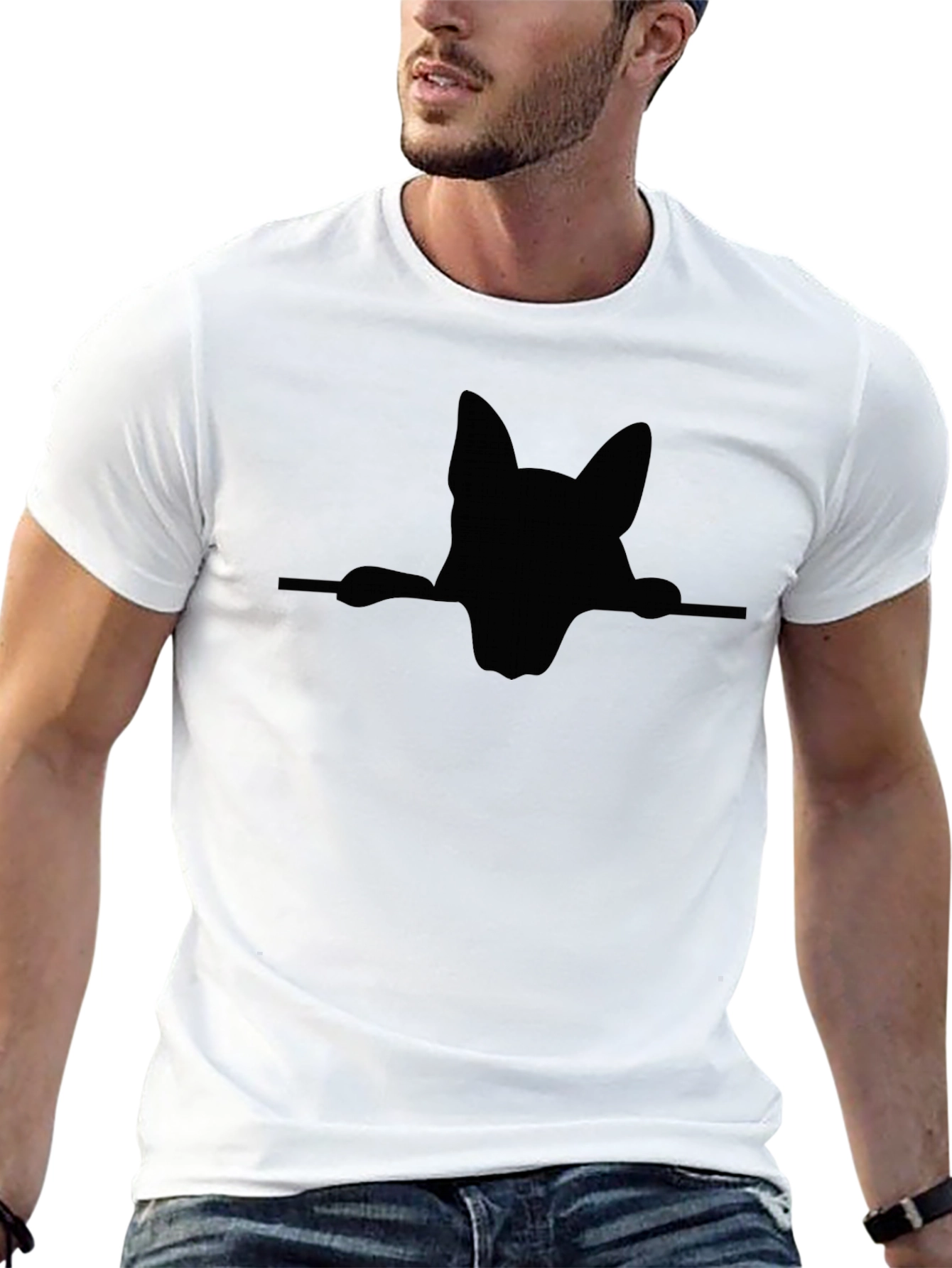 German Shepherd Peek T-Shirt - Black Dog Lover Tee