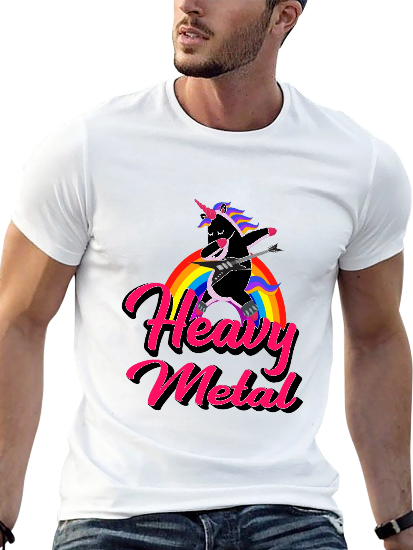 Unicorn Heavy Metal Rainbow T-Shirt