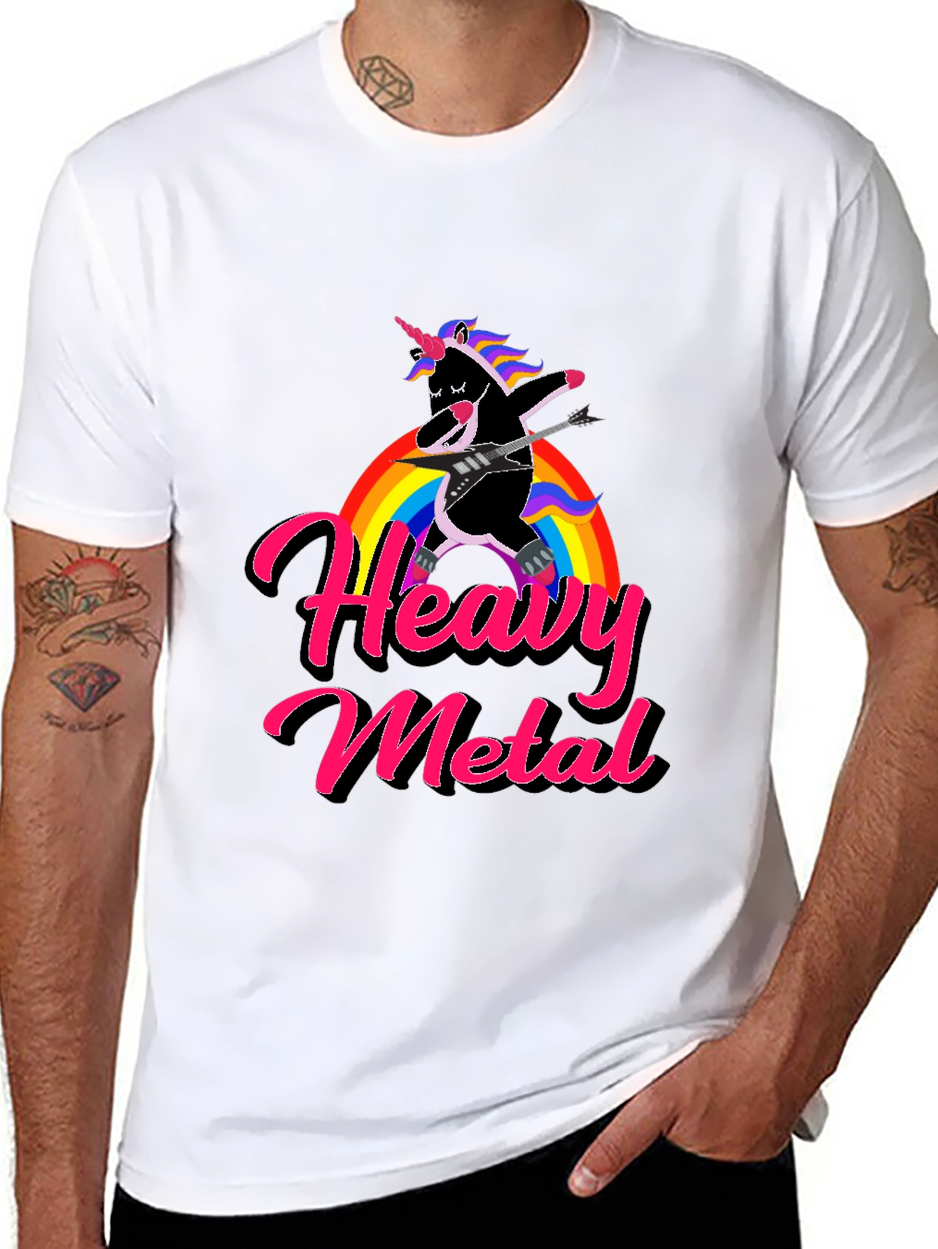 Unicorn Heavy Metal Rainbow T-Shirt