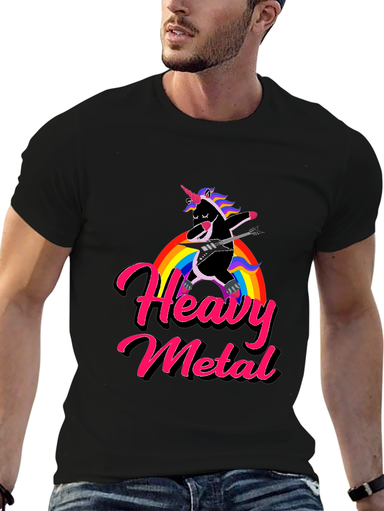 Unicorn Heavy Metal Rainbow T-Shirt