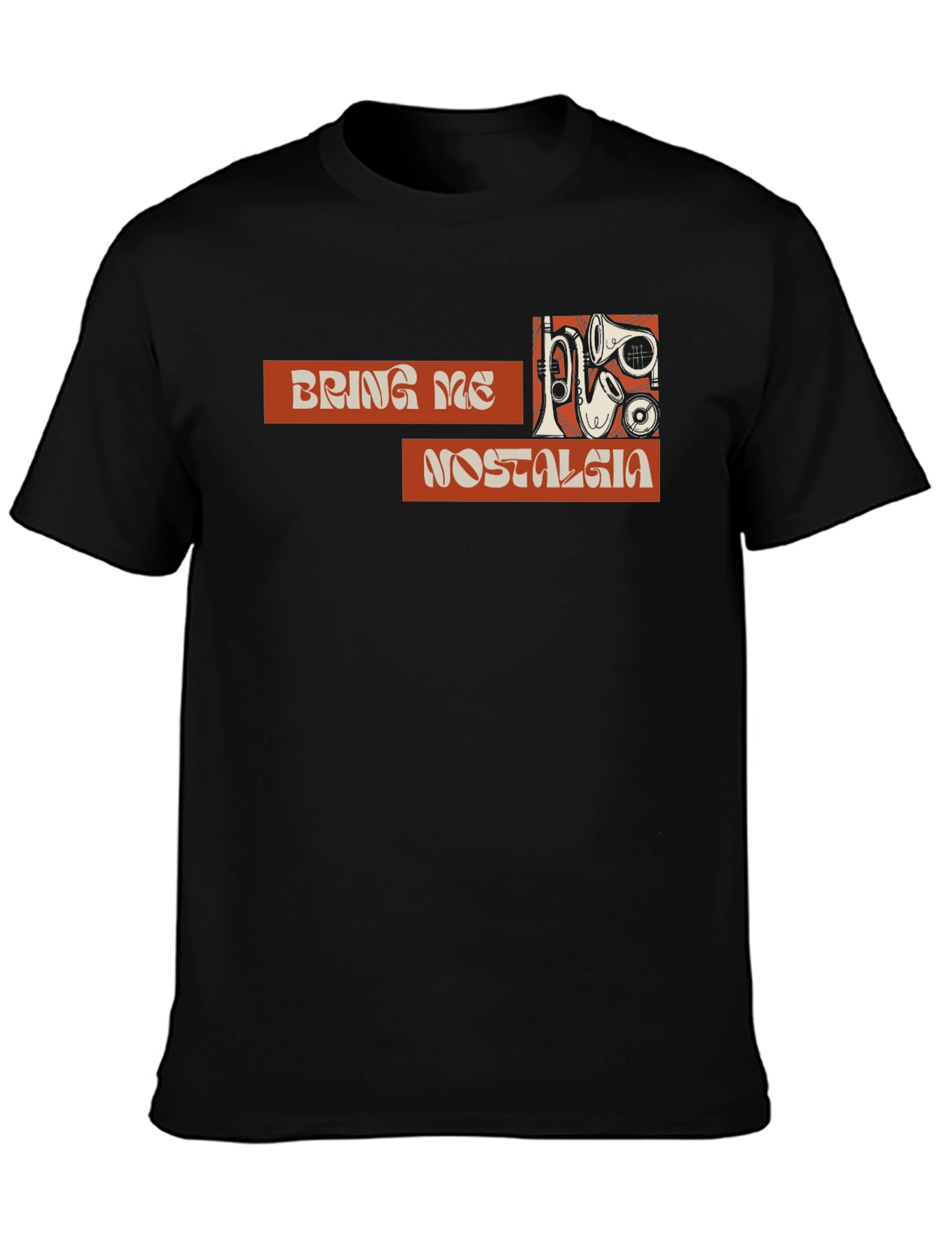 Retro Bring Me Nostalgia Black T-Shirt