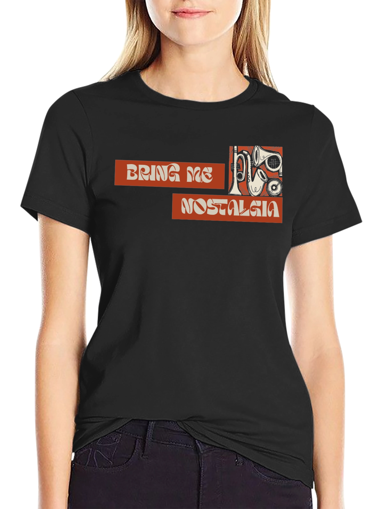 Retro Bring Me Nostalgia Black T-Shirt