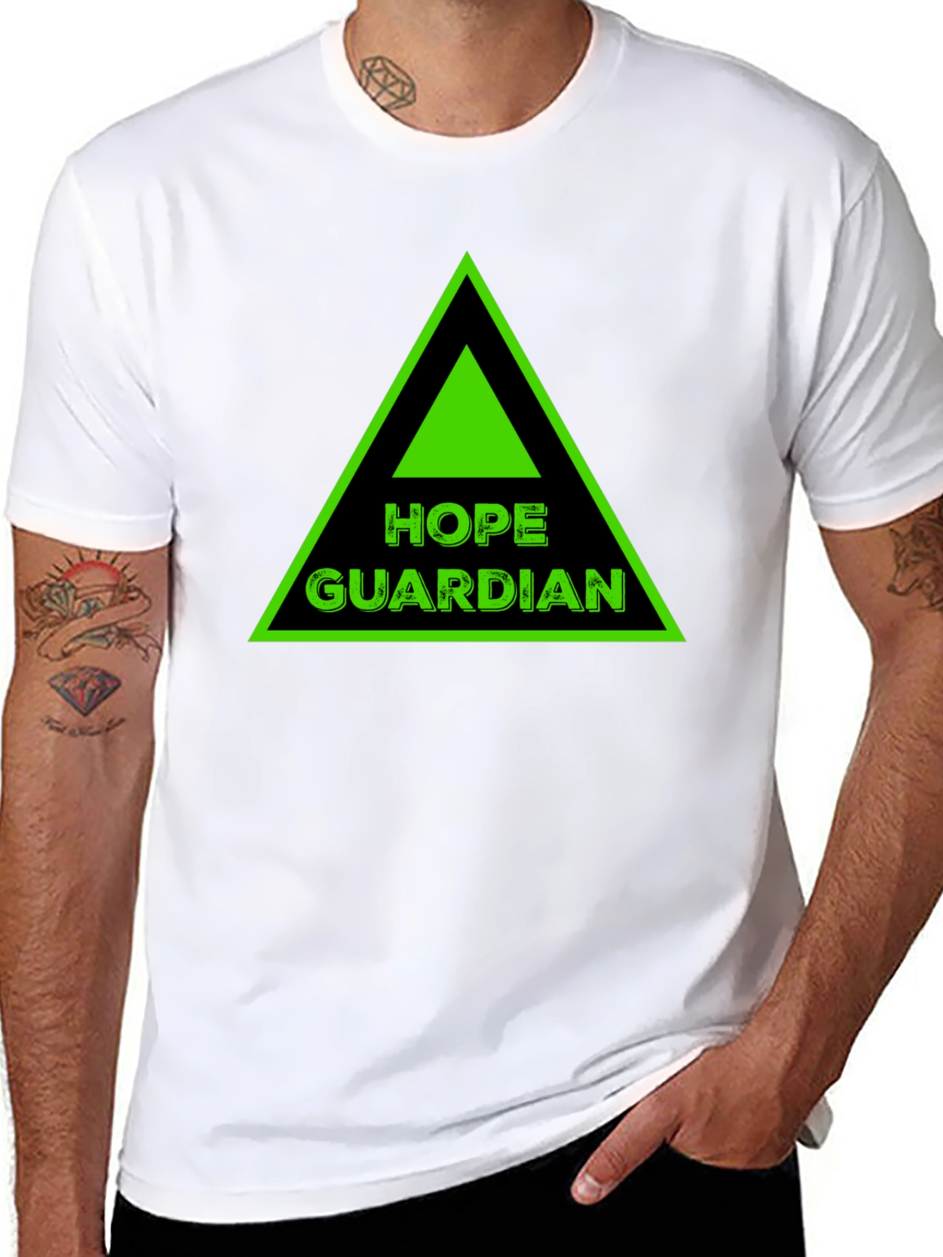 Hope Guardian Graphic Tee - Black Cotton T-Shirt