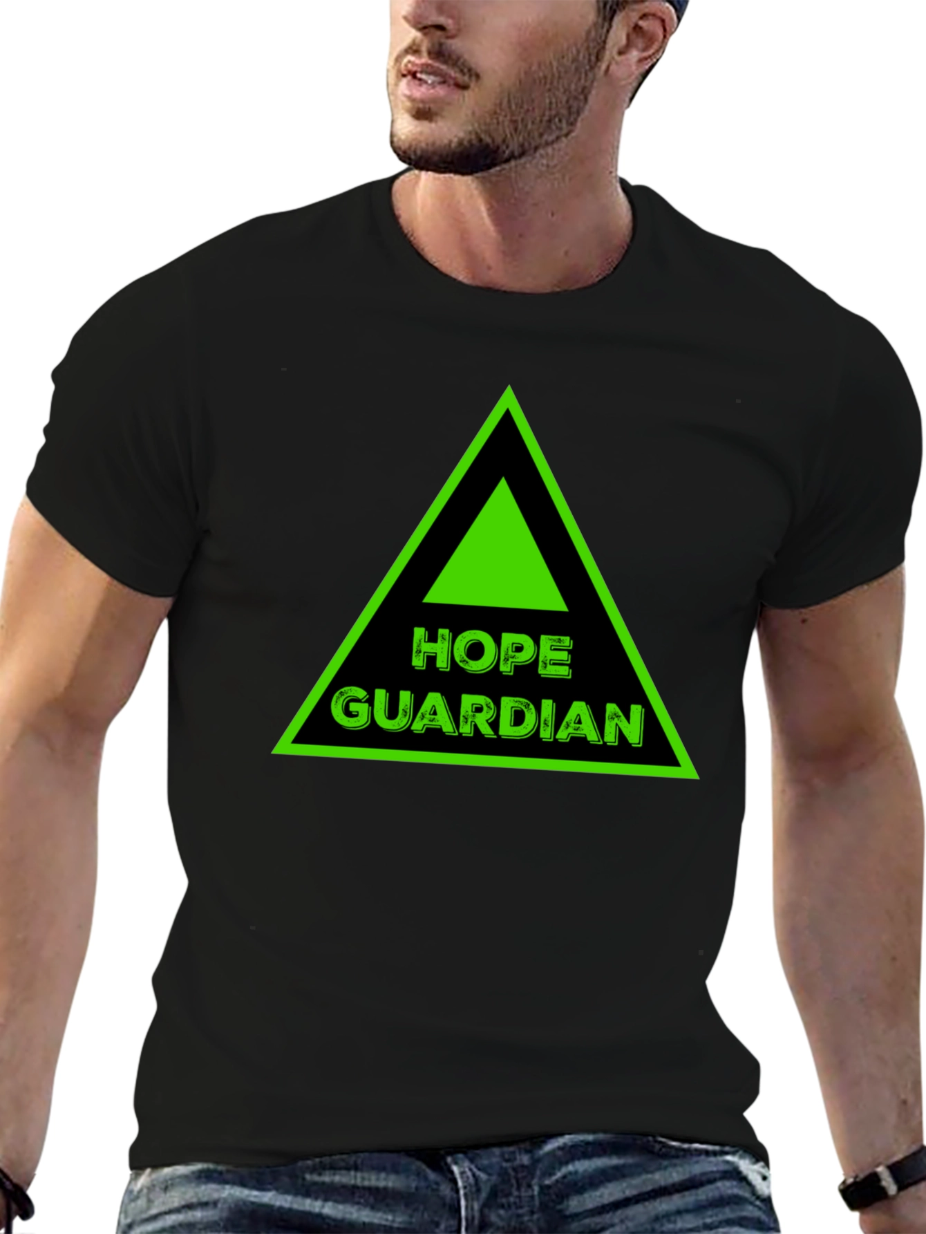 Hope Guardian Graphic Tee - Black Cotton T-Shirt