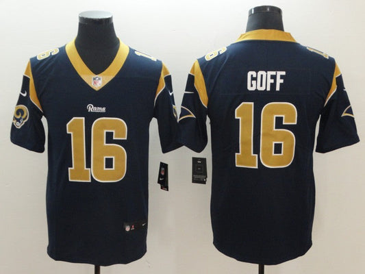 Men's Los Angeles Rams Jared Goff #16 Navy Game Jerseys