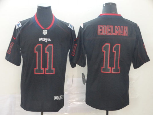 Men's New England Patriots Julian Edelman #11 Black Game Jerseys