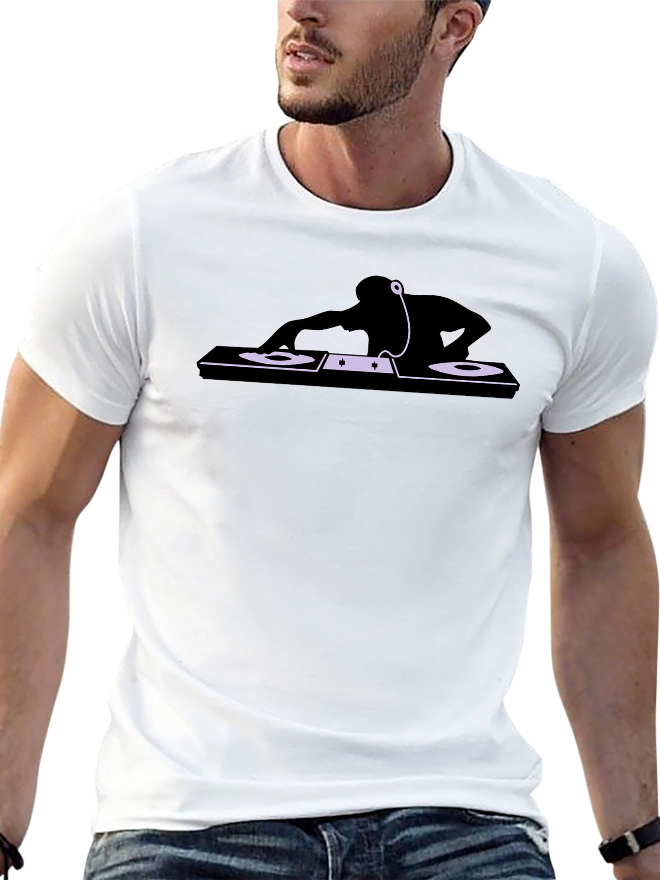 DJ Turntable Graphic Tee - Black Casual Shirt