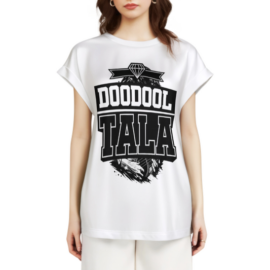DOODOOL TALA Bold Typography Oversized T-Shirt – Urban Streetwear Graphic Tee(z288)