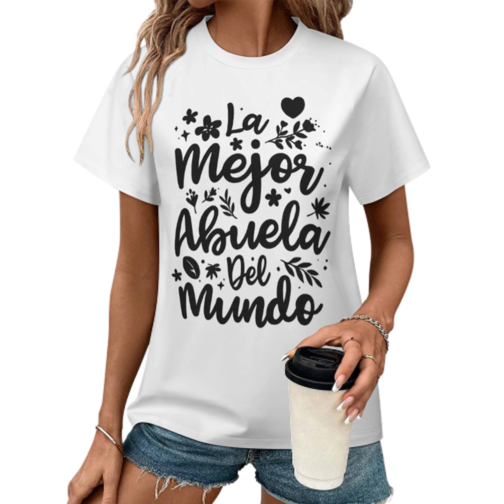 La Mejor Abuela Del Mundo Graphic T-Shirt – Cute Spanish Grandma Quote Tee(z302)