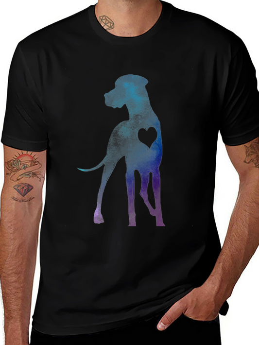 Dog Lover T-Shirt - Watercolor Great Dane Heart