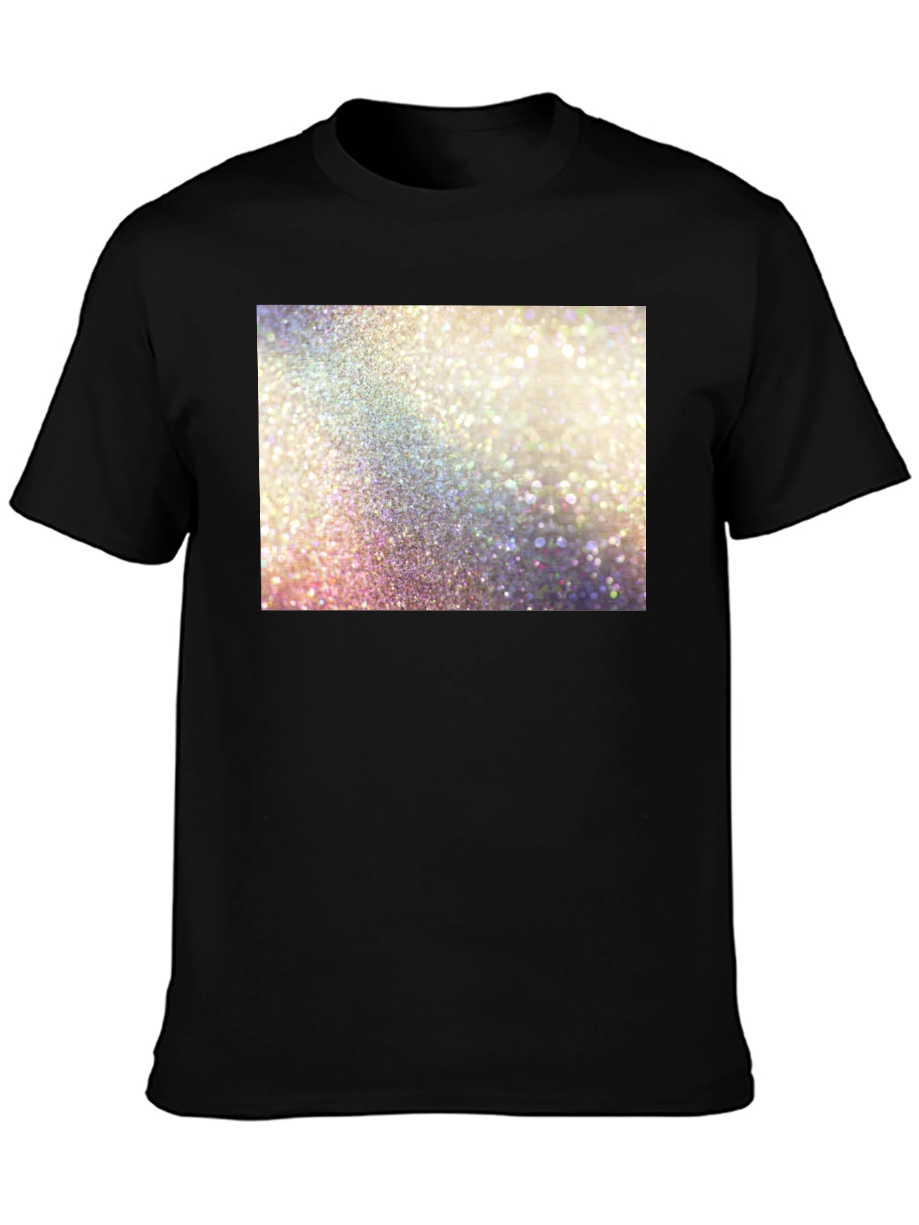 Sparkle Glitter Graphic Black T-Shirt