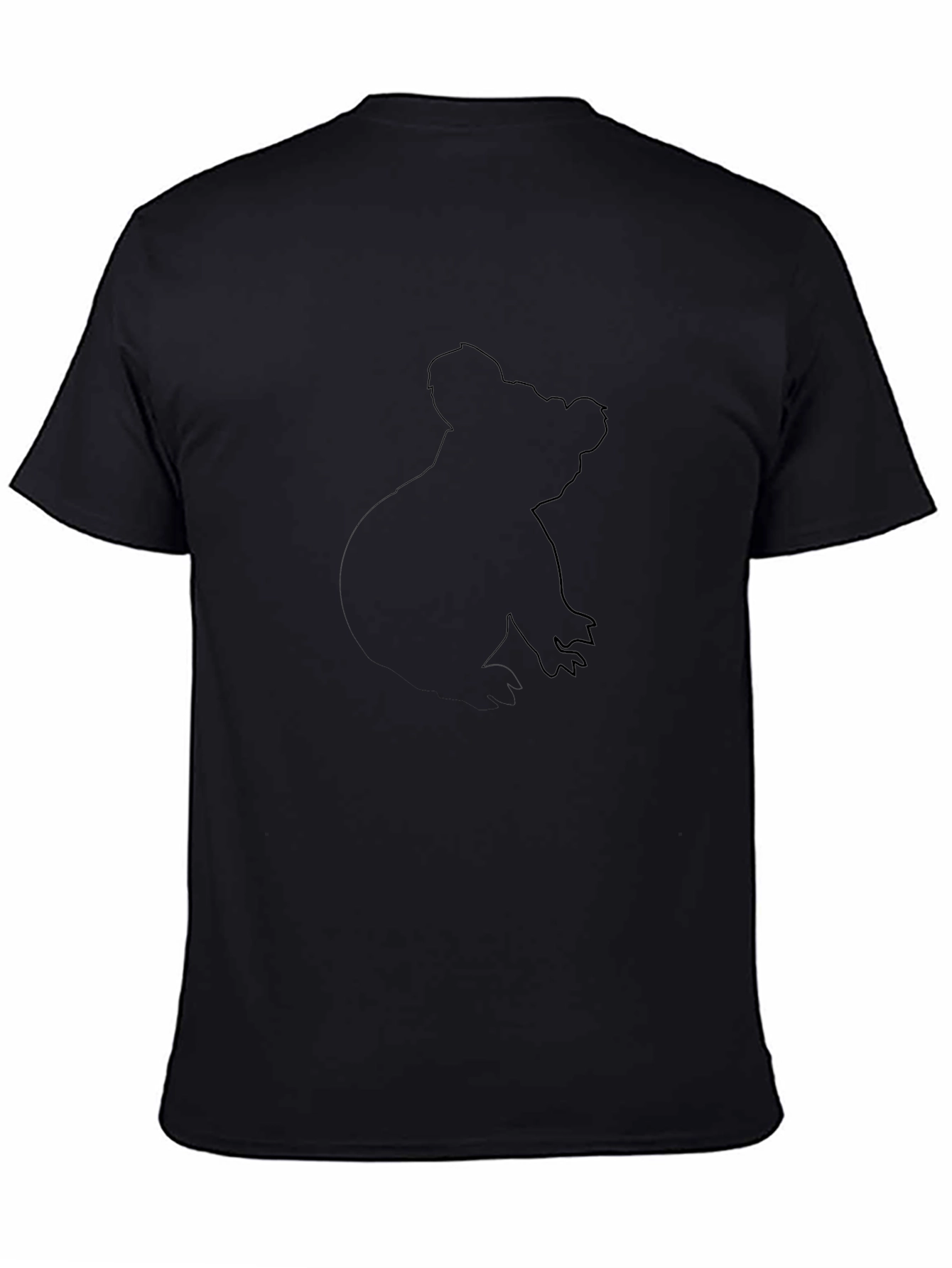 Black Koala Outline Graphic T-Shirt