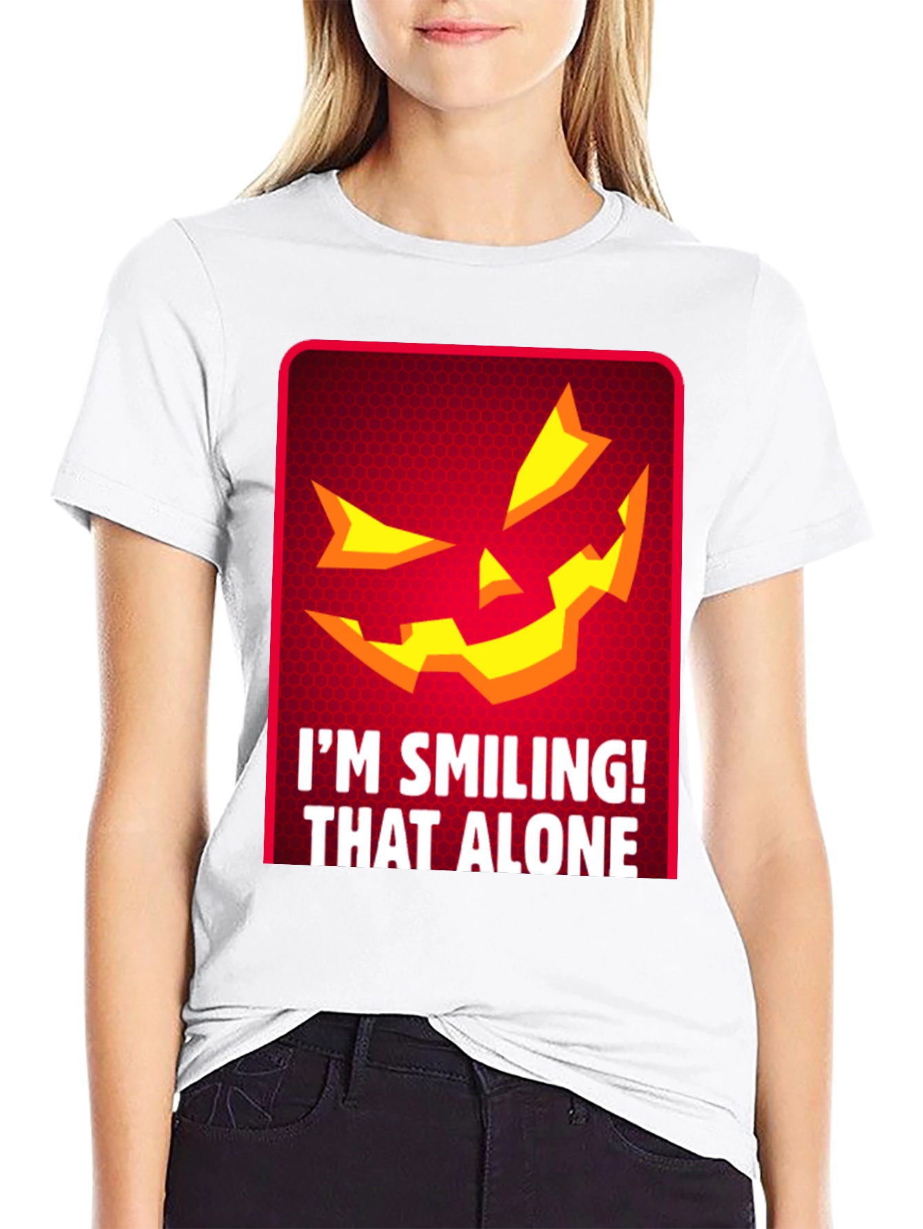 Smiling Jack-o-Lantern Graphic T-Shirt