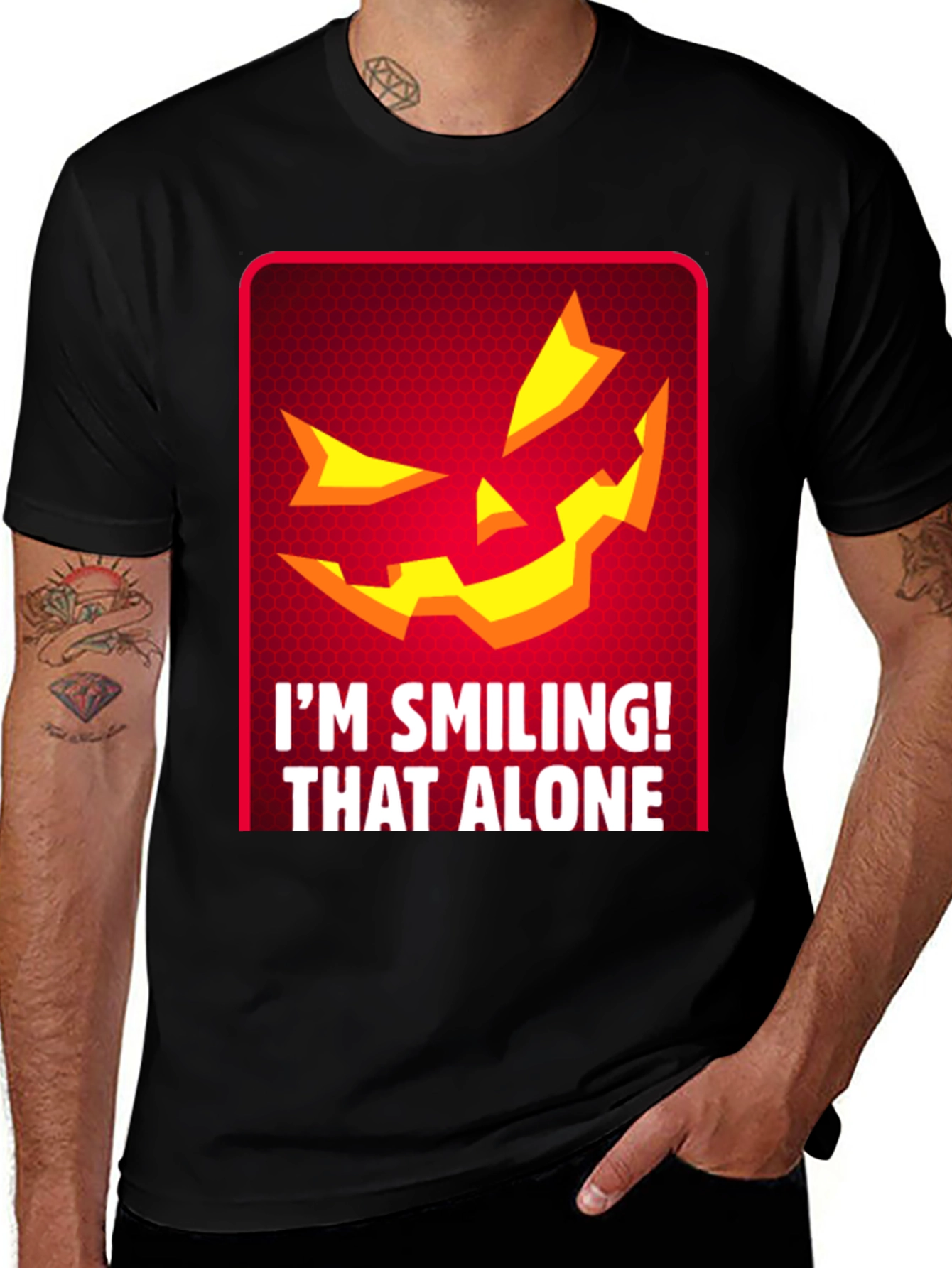 Smiling Jack-o-Lantern Graphic T-Shirt