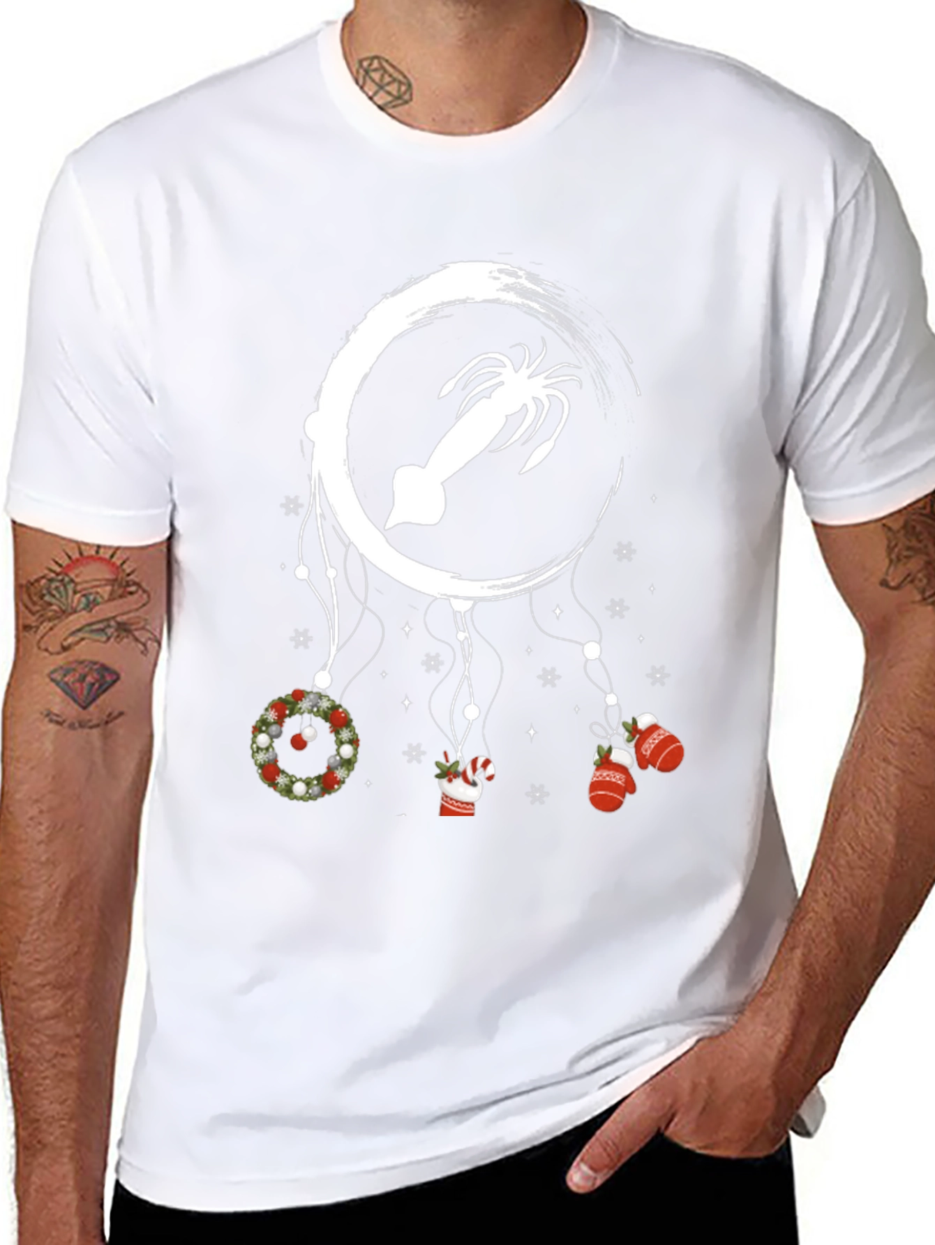 Festive Squid Christmas T-Shirt