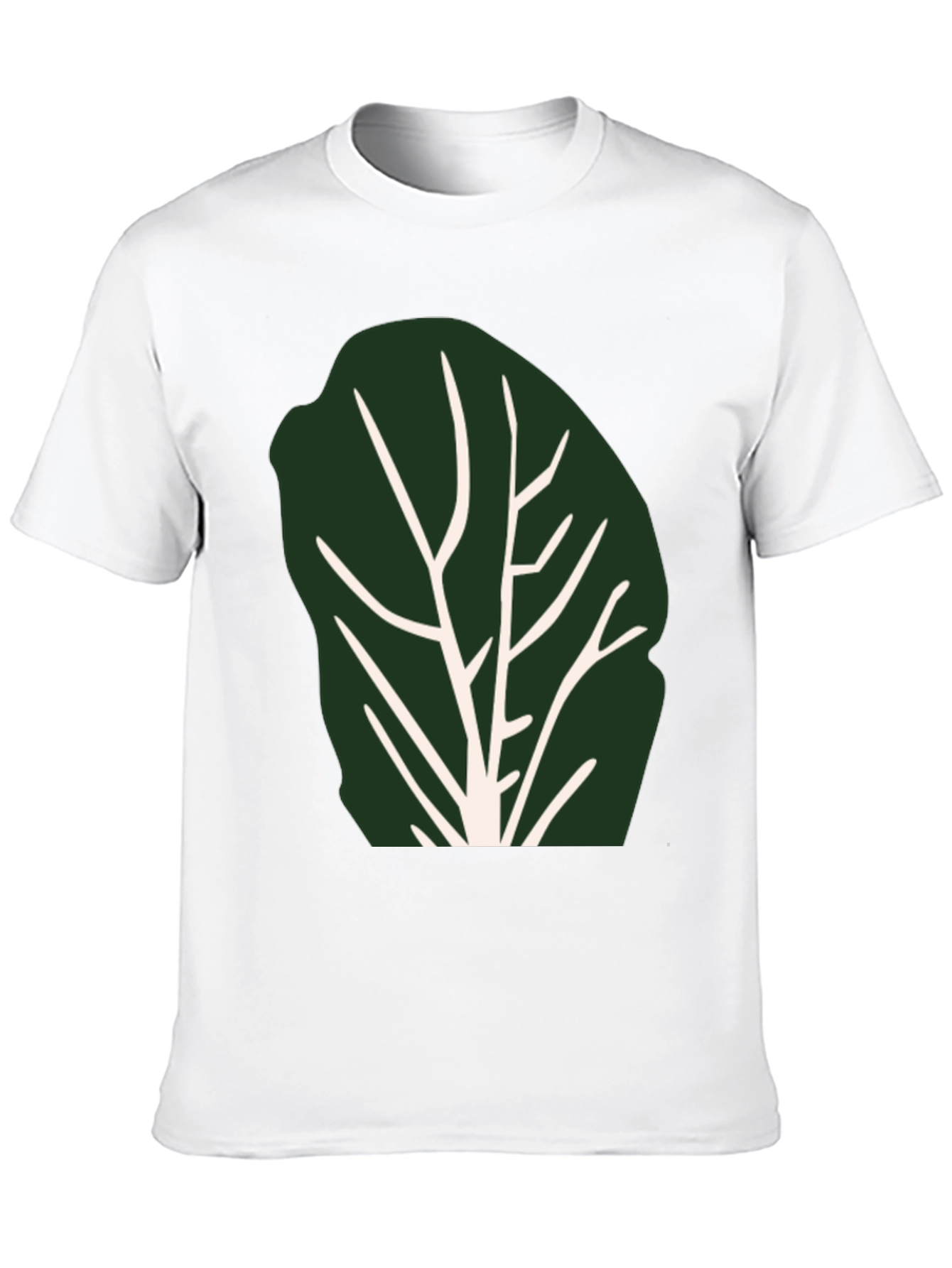 Leaf Print Black T-Shirt