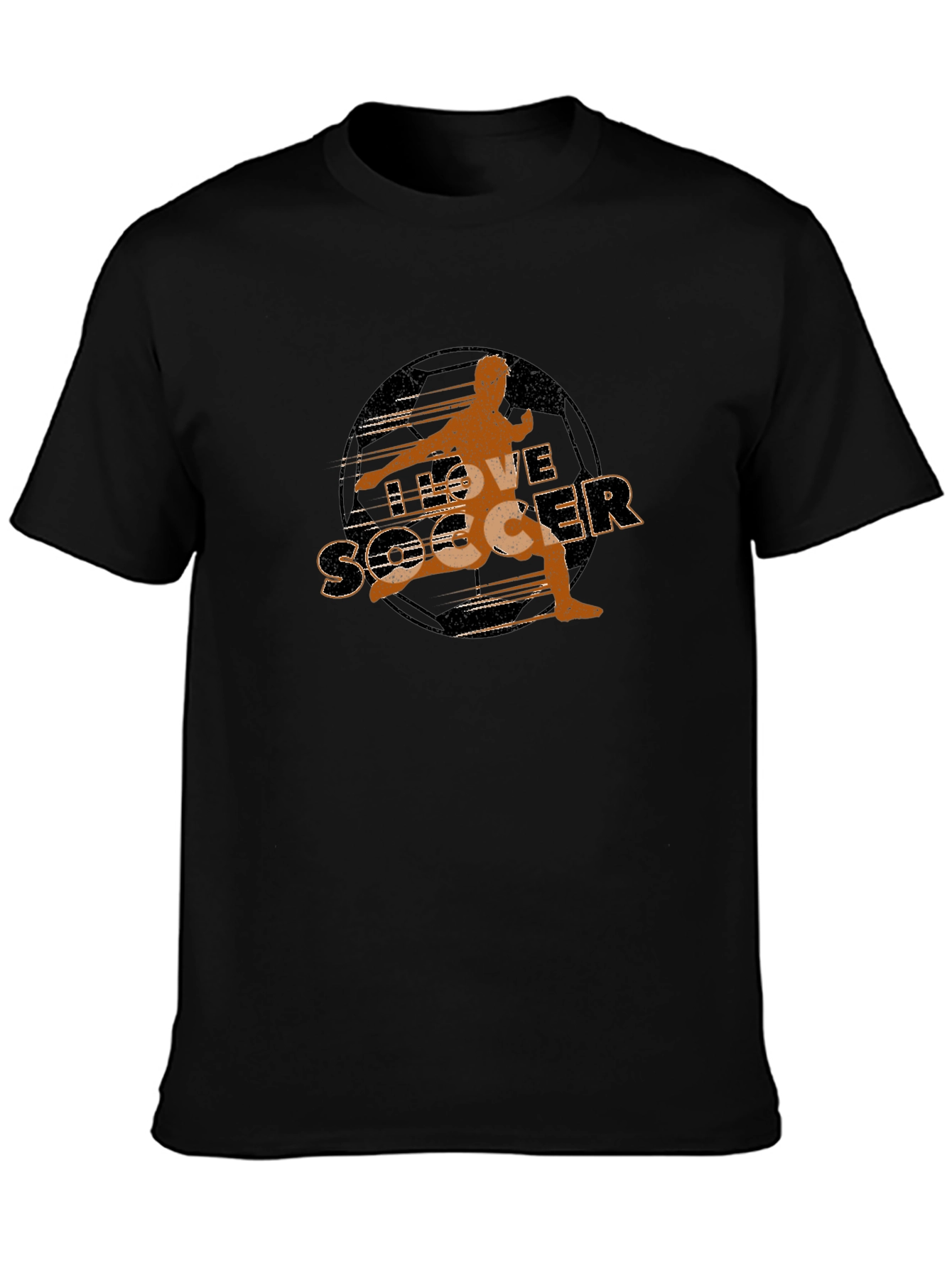I Love Soccer Graphic Tee - Black