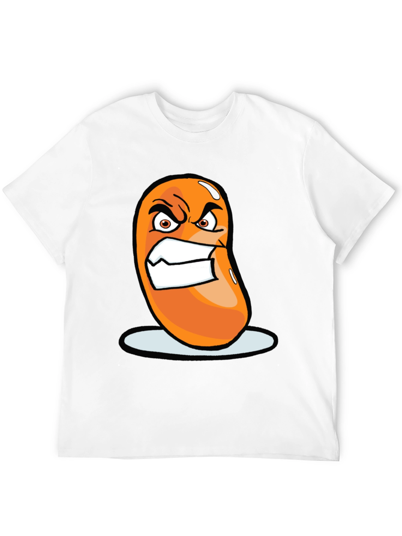 Angry Bean Graphic Tee - Funny Cartoon Shirt
