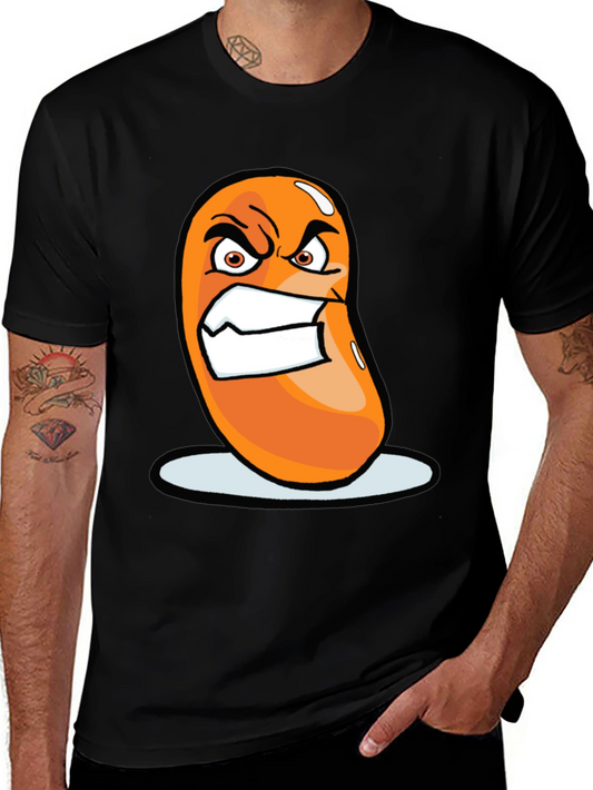 Angry Bean Graphic Tee - Funny Cartoon Shirt