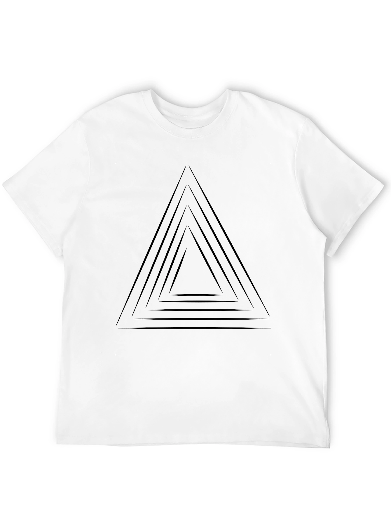 Abstract Triangle Graphic Black T-Shirt