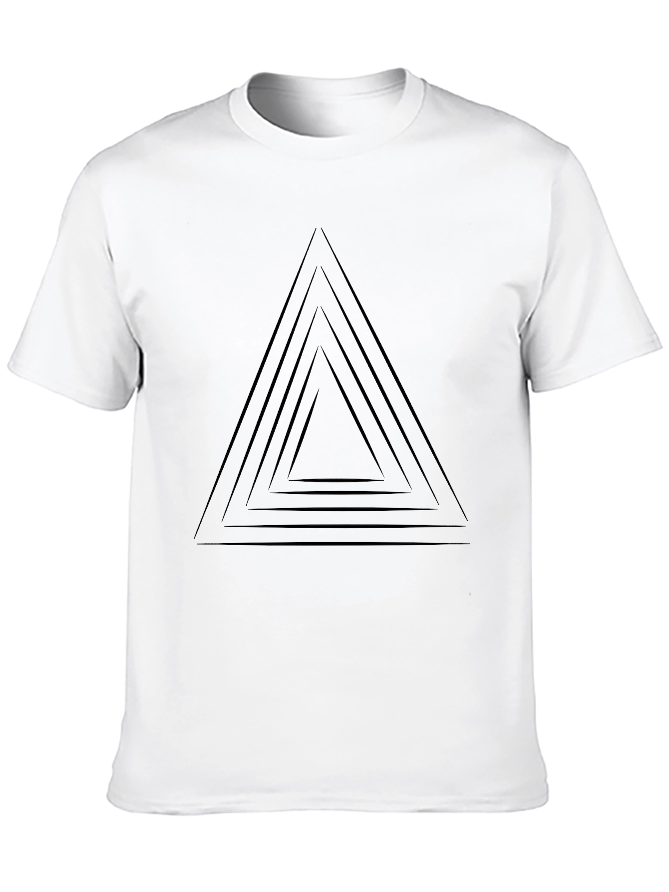 Abstract Triangle Graphic Black T-Shirt